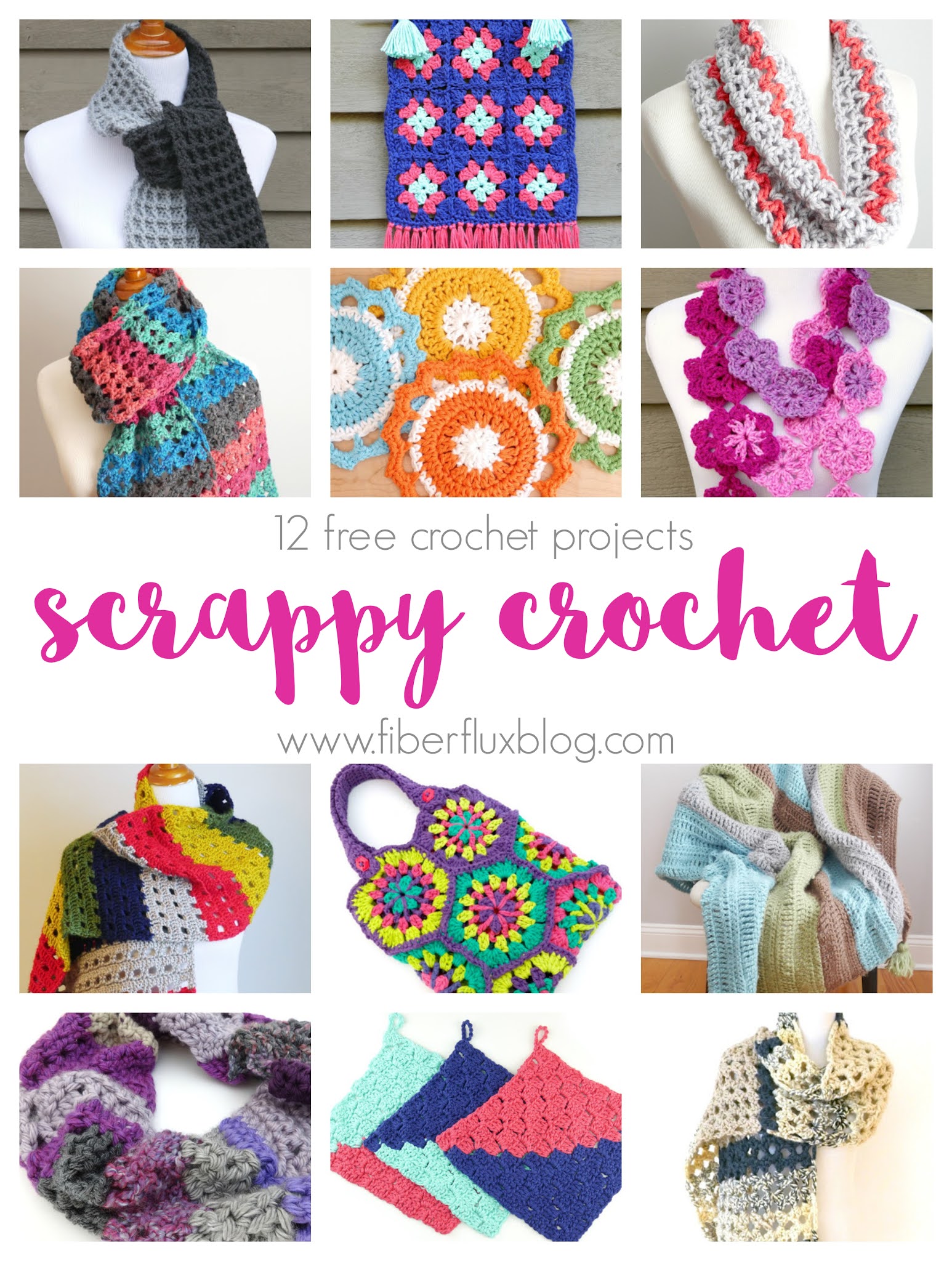 Scrappy Projects! 12 Free Crochet Patterns 